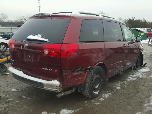 5TDZA23C96S551166 - 2006 TOYOTA SIENNA CE RED photo 4