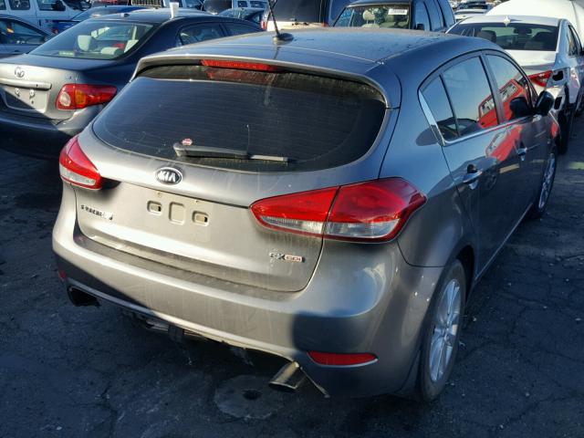 KNAFX5A88F5356647 - 2015 KIA FORTE EX GRAY photo 4