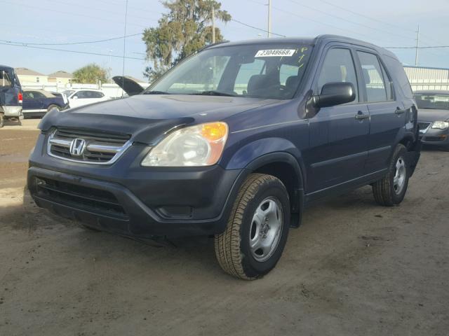 SHSRD68434U205074 - 2004 HONDA CR-V LX BLUE photo 2