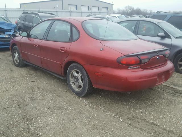 1FAFP53U6XG158514 - 1999 FORD TAURUS SE BURGUNDY photo 3