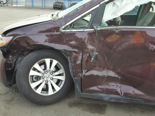 5FNRL5H61FB032762 - 2015 HONDA ODYSSEY EX ბურგუნდია ფოტო 9