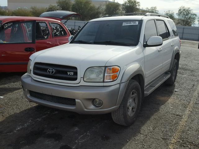 5TDZT34A52S094489 - 2002 TOYOTA SEQUOIA SR WHITE photo 2