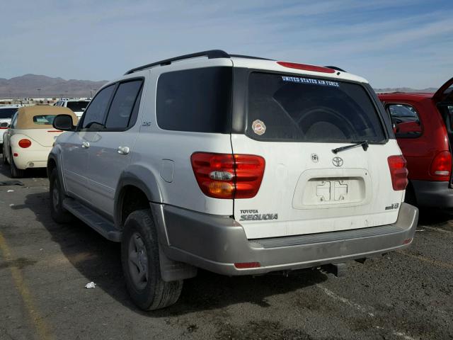 5TDZT34A52S094489 - 2002 TOYOTA SEQUOIA SR WHITE photo 3