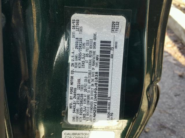 4M2DV11W4PDJ81838 - 1993 MERCURY VILLAGER GREEN photo 10