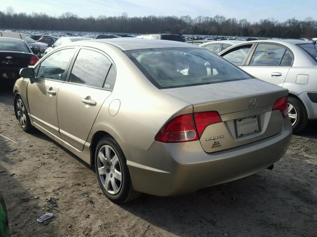 1HGFA16567L032736 - 2007 HONDA CIVIC LX BEIGE photo 3