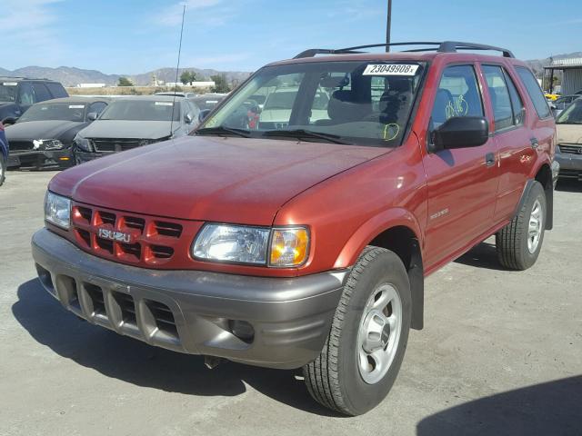 4S2CK58D414346434 - 2001 ISUZU RODEO S RED photo 2