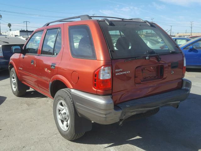 4S2CK58D414346434 - 2001 ISUZU RODEO S RED photo 3