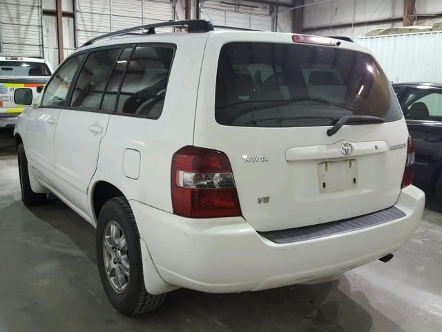 JTEGP21A050065527 - 2005 TOYOTA HIGHLANDER WHITE photo 3