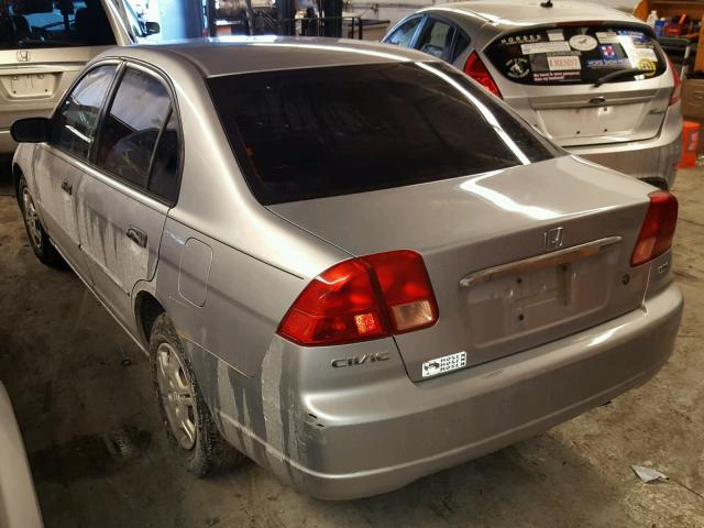 2HGES16182H596903 - 2002 HONDA CIVIC DX SILVER photo 3