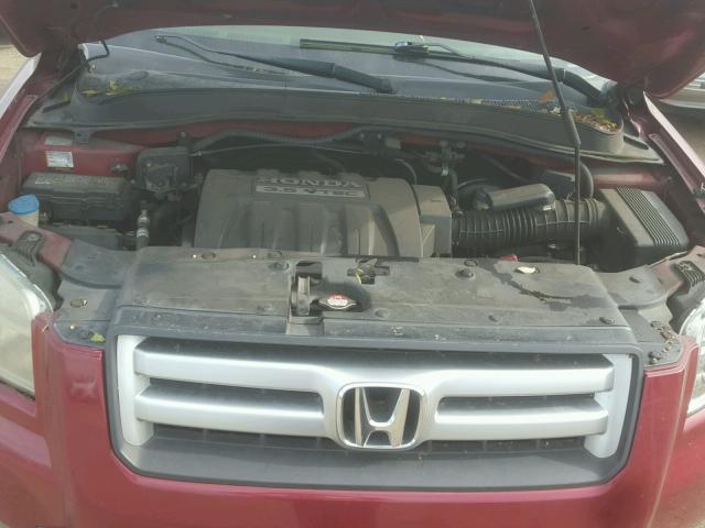 5FNYF18716B025542 - 2006 HONDA PILOT EX BURGUNDY photo 7