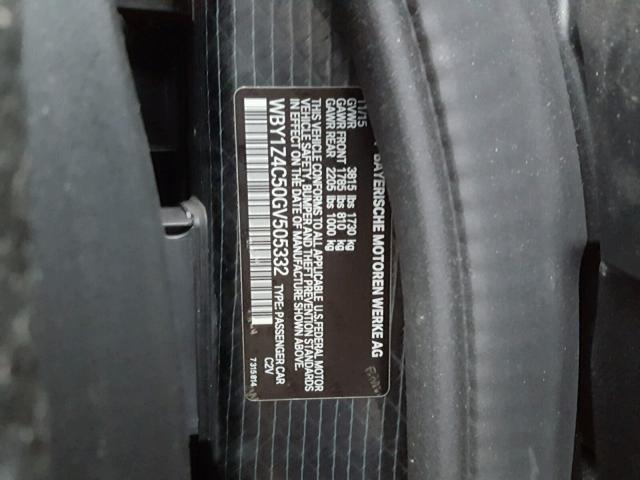 WBY1Z4C50GV505332 - 2016 BMW I3 REX Grafit foto 10