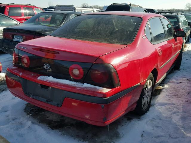 2G1WF52EX49351579 - 2004 CHEVROLET IMPALA RED photo 4