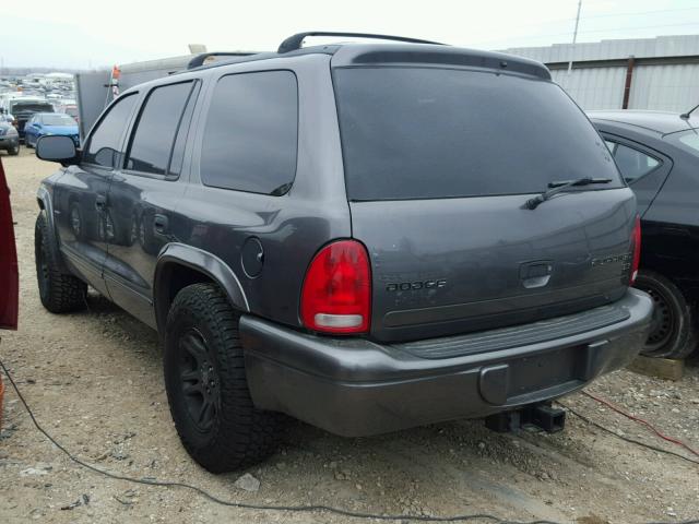 1D4HR48N63F572890 - 2003 DODGE DURANGO SL GRAY photo 3