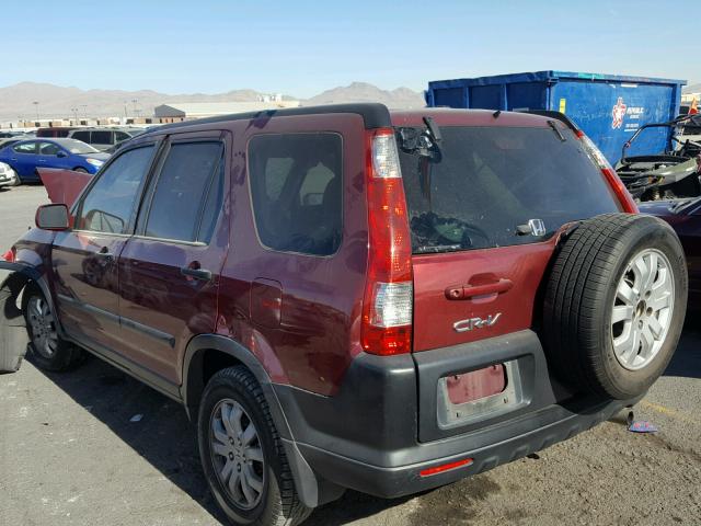 JHLRD78876C014602 - 2006 HONDA CR-V EX BURGUNDY photo 3