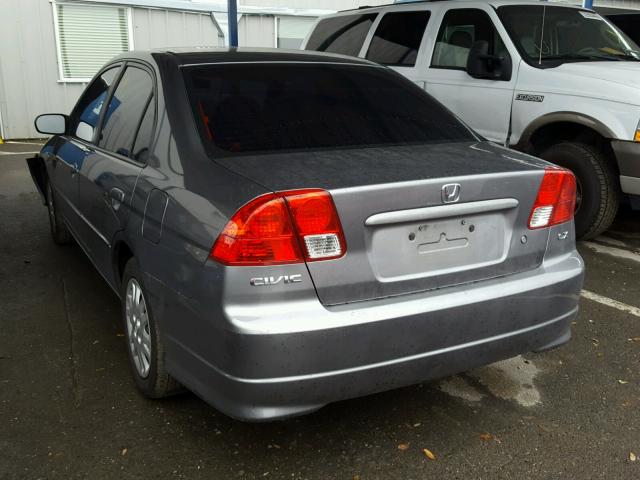 2HGES16525H506068 - 2005 HONDA CIVIC LX GRAY photo 3