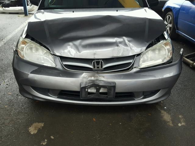 2HGES16525H506068 - 2005 HONDA CIVIC LX GRAY photo 9