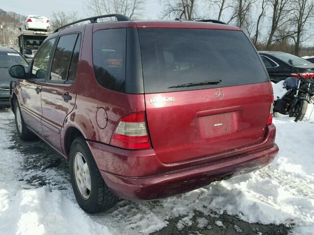 4JGAB54E21A233774 - 2001 MERCEDES-BENZ ML 320 RED photo 3