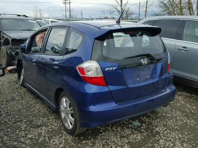 JHMGE8H44AC021678 - 2010 HONDA FIT SPORT BLUE photo 3