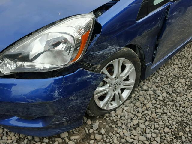 JHMGE8H44AC021678 - 2010 HONDA FIT SPORT BLUE photo 9