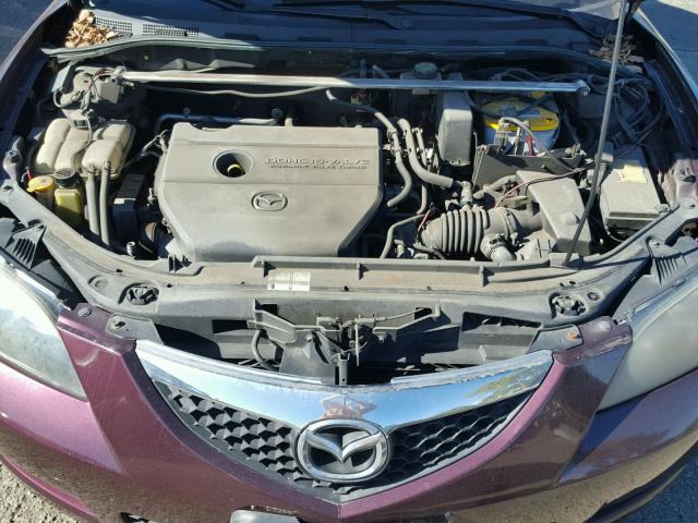 JM1BK12G981822384 - 2008 MAZDA 3 I PURPLE photo 7