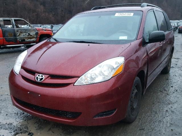 5TDZK23C77S078432 - 2007 TOYOTA SIENNA CE RED photo 2