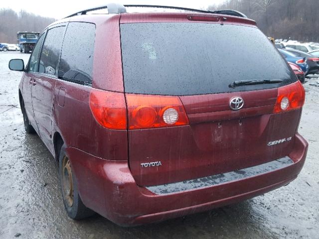 5TDZK23C77S078432 - 2007 TOYOTA SIENNA CE RED photo 3