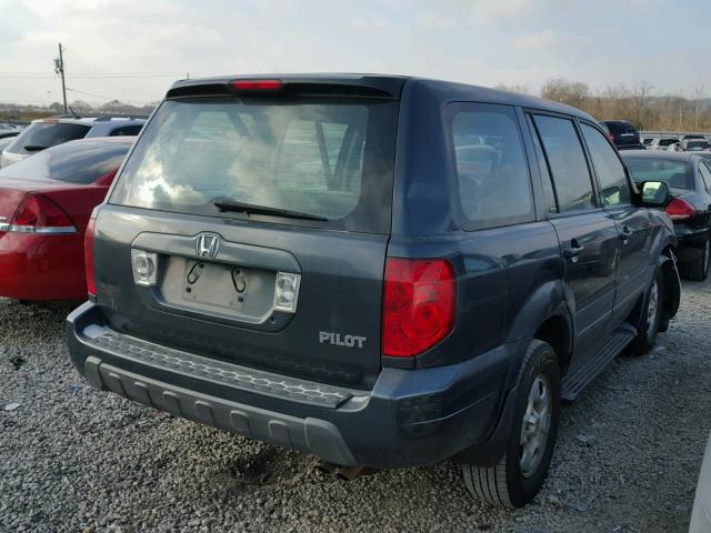 2HKYF18105H572586 - 2005 HONDA PILOT LX GRAY photo 4