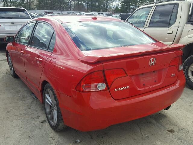 2HGFA55577H709721 - 2007 HONDA CIVIC SI RED photo 3