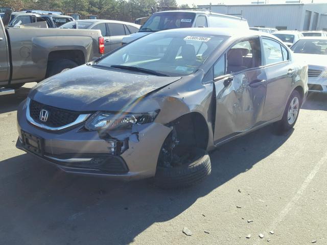 19XFB2F5XFE289309 - 2015 HONDA CIVIC LX GRAY photo 2