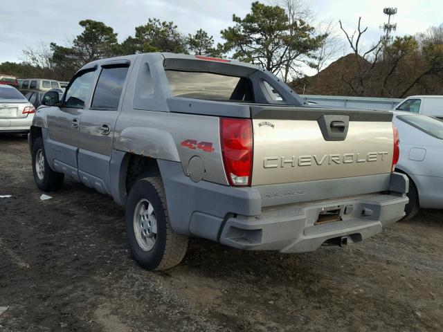 3GNEK13T52G159307 - 2002 CHEVROLET AVALANCHE BEIGE photo 3