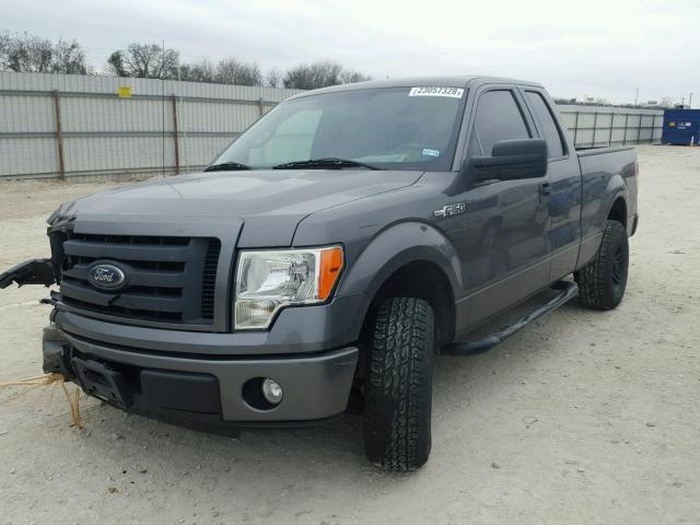 1FTEX1C85AKE15538 - 2010 FORD F150 SUPER GRAY photo 2