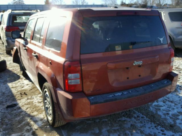 1J8FT28068D729036 - 2008 JEEP PATRIOT SP ORANGE photo 3