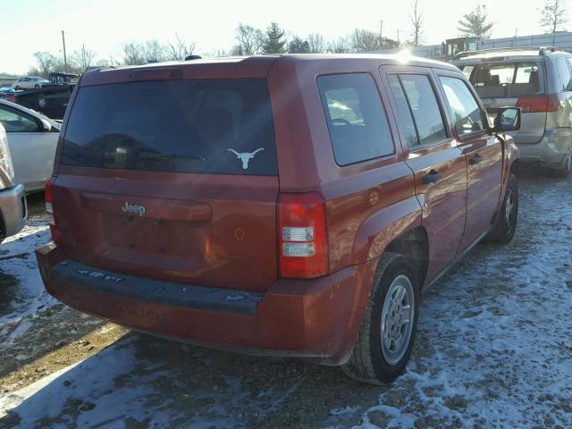 1J8FT28068D729036 - 2008 JEEP PATRIOT SP ORANGE photo 4