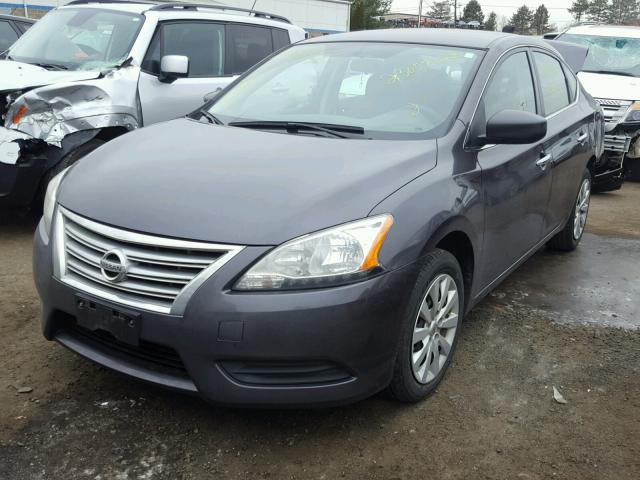 3N1AB7AP2EL668740 - 2014 NISSAN SENTRA S GRAY photo 2