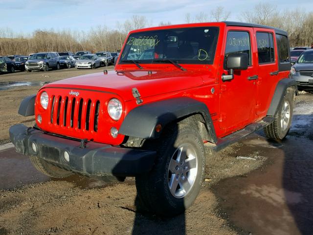 1C4BJWDG8FL503119 - 2015 JEEP WRANGLER U RED photo 2