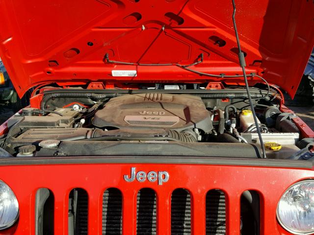 1C4BJWDG8FL503119 - 2015 JEEP WRANGLER U RED photo 7