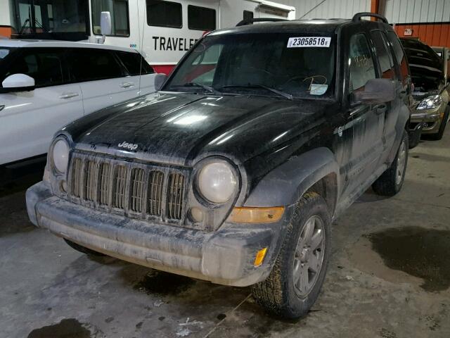 1J4GL48K17W519286 - 2007 JEEP LIBERTY SP BLACK photo 2