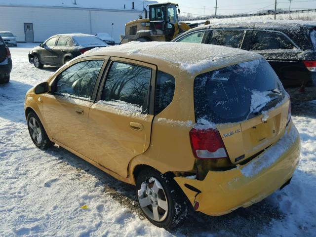 KL1TD62635B405553 - 2005 CHEVROLET AVEO BASE Sarı fotoğraf 3