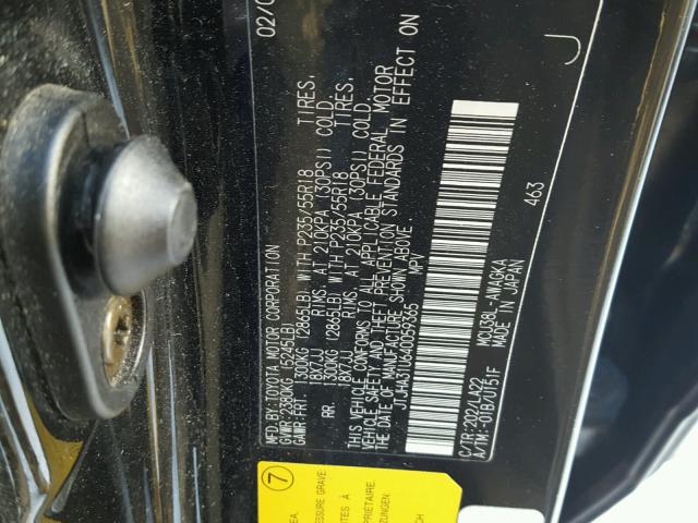 JTJHA31U640059365 - 2004 LEXUS RX 330 BLACK photo 10