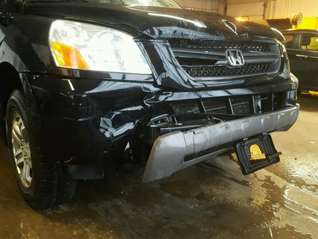 2HKYF184X5H510624 - 2005 HONDA PILOT EX BLACK photo 9