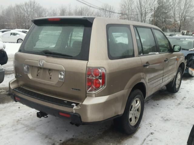 2HKYF18136H522055 - 2006 HONDA PILOT LX GOLD photo 4