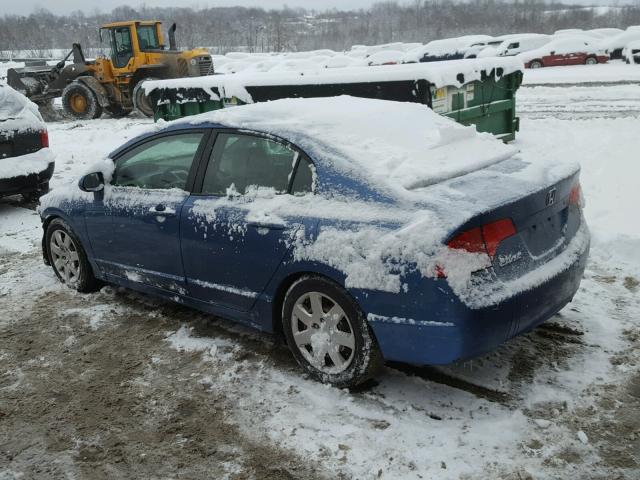 1HGFA16568L048176 - 2008 HONDA CIVIC LX BLUE photo 3