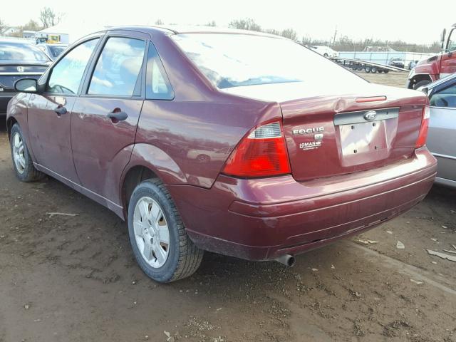 1FAHP34N77W274699 - 2007 FORD FOCUS ZX4 BURGUNDY photo 3