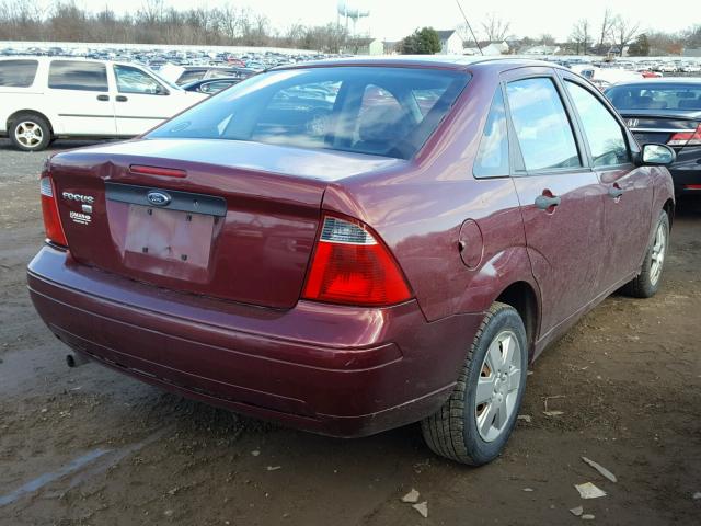 1FAHP34N77W274699 - 2007 FORD FOCUS ZX4 BURGUNDY photo 4