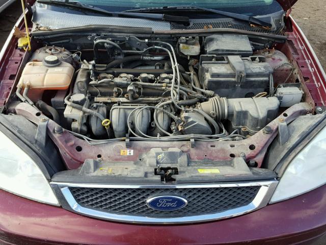 1FAHP34N77W274699 - 2007 FORD FOCUS ZX4 BURGUNDY photo 7