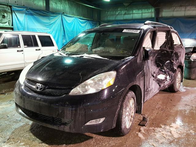 5TDBK22C08S009294 - 2008 TOYOTA SIENNA XLE BLACK photo 2