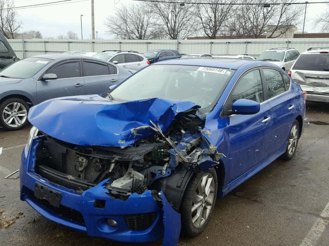 3N1AB7AP0DL674308 - 2013 NISSAN SENTRA S BLUE photo 2