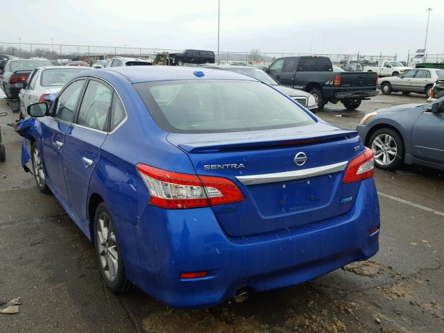 3N1AB7AP0DL674308 - 2013 NISSAN SENTRA S BLUE photo 3