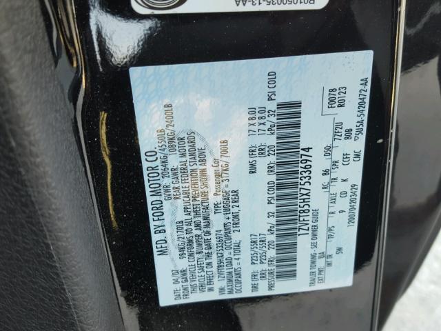 1ZVFT85HX75336974 - 2007 FORD MUSTANG GT BLACK photo 10