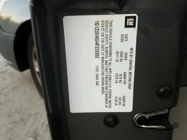 1G1ZU64894F232882 - 2004 CHEVROLET MALIBU MAX 灰色 照片 10